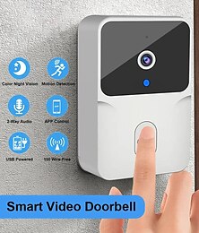 economico -campanello video wifi telecamera hd wireless rilevamento movimento pir allarme ir sicurezza campanello per porta smart home citofono wifi per la casa