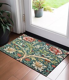 billige -floral dørmatte gulvmatter vaskbare tepper kjøkkenmatte sklisikkert oljetett teppe innendørs utendørs matte inspirert av william morris soveromsdekor baderomsmatte inngangsteppe