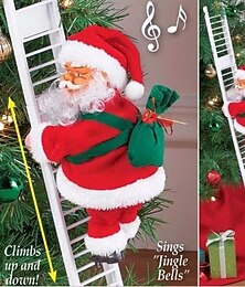 economico -giocattolo di Babbo Natale che si arrampica, scala elettrica di Babbo Natale che si arrampica, signor Babbo Natale che si arrampica su e giù, giocattolo di Natale, divertente statuina musicale di Babbo Natale che si arrampica (scala a colori casuali)
