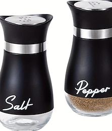 billiga -2 st påfyllningsbara salt- och pepparshakers set - lockbehållare i rostfritt stål för hem, restaurang och picknick - 3,4 oz kökstillbehör