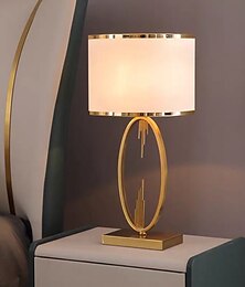 economico -lampada da tavolo luce camera da letto di lusso lampada da comodino grandi lampade da tavolo con paralumi in tessuto a forma di tamburo studio ufficio luce notturna