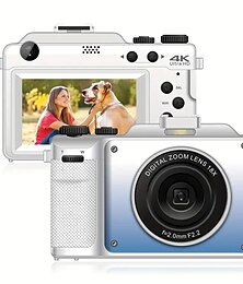 billiga -vloggkamera 4k 48mp digitalkamera med wifi gratis 32g tf-kort & handrem autofokus & anti-shake inbyggd 7 färgfilter ansiktsavkänning 3'' ips-skärm 140 vidvinkel 18x digital zoom