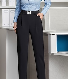 levne -dámské šaty kalhoty pracovní úzké kalhoty kalhoty po celé délce kapsa vysoký střih mikroelastický vysoký pas móda streetwear kancelář černá s m zima podzim podzim