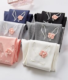 preiswerte -kinderkleidung Mädchen Gamaschen Feste Farbe Aktiv Rüschen Schulanfang Baumwolle 3-7 Jahre Frühling Schwarz Weiß Rosa