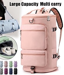 お買い得  -ユニセックスの大容量トラベルバックパックダッフルバッグ、シューズコンパートメントとショルダーストラップ付き、学生、通勤、週末旅行、フィットネス用のマルチキャリー防水スポーツジムバッグ。