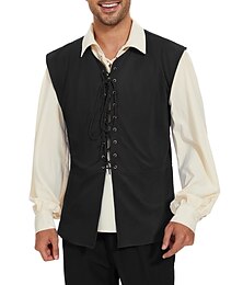 abordables -Retro Antiguo Medieval Chaleco Feria del Renacimiento Pirata Vikingo Ranger Hombre Celta Pirata Víspera de Todos los Santos Carnaval Fiesta LARP Adulto Chalecos Todas las Temporadas