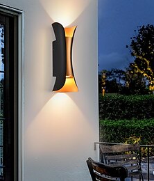 economico -lampada da parete a led per esterni 6w 10w 20w 30w illuminazione su / giù lampada da parete ip65 impermeabile a doppia testa curva per interni lampada da camera moderna luce bianca calda ac85-265v