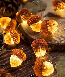 economico -1 m 2m 3M Fili luminosi 10/20/30 LED EL Bianco caldo Luci di stringa creative Vacanze Decorazione natalizia 5 V