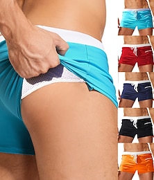 זול -מכנסי ים קצרים לגברים תחתונים לנשימה - שחייה גלישת חוף ספורט מים בצבע אחיד אביב קיץ