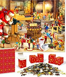 olcso -kirakós adventi naptár 2023-1008 darabos puzzle felnőtt gyerekeknek, 24 napos visszaszámláló naptár, Jézus születése, családi játék puzzle, karácsonyi ajándék ötlet tizenéveseknek
