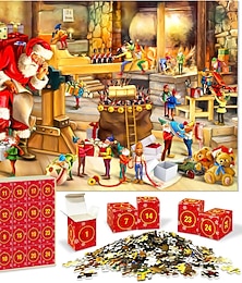 olcso -kirakós adventi naptár 2023-1008 darabos puzzle felnőtt gyerekeknek, 24 napos visszaszámláló naptár, Jézus születése, családi játék puzzle, karácsonyi ajándék ötlet tizenéveseknek