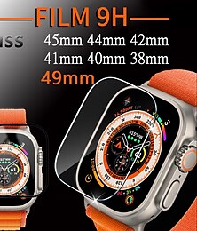 رخيصةأون -ووتش حامي الشاشة متوافق مع Apple Watch Ultra 49mm Series 8 7 45mm Series 8 7 41mm Series 3 2 1 42mm Series 3 2 1 38mm تغطية قصوى HD واضح نحيف جداً زجاج مقسي اكسسوارات ساعة