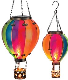billige -solenergi varmluftsballong lanterne jule utendørs dekorasjon fargerikt landskap for ferie fest værbestandig