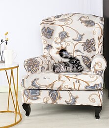 baratos -1 conjunto de 2 peças com estampa floral com estampa floral com estampa de poltrona poltrona poltrona poltrona poltrona em tecido de spandex poltrona poltrona com fundo elástico para decoração de