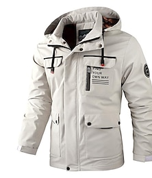 economico -Per uomo Cappotto invernale Giacca invernale Giacca sportiva Impermeabile Esterno Campeggio e hiking Impermeabile Antivento Cerniera Tasche Autunno Inverno Tinta unica Di tendenza Streetwear Con