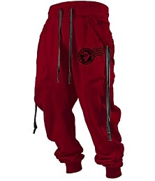 abordables -père Noël Décontractées Homme Impression 3D Joggings Pantalon Jogging Pantalon Extérieur Plein Air Casual Quotidien Noël Polyester Blanche Rouge Kaki S M L Taille médiale Élasticité Pantalon