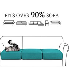 billiga -stretch soffa sittdyna överdrag täcka elastisk soffa fåtölj loveseat 4 eller 3 sits grå enkel solid mjuk tålig tvättbar