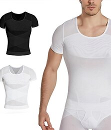 economico -Per uomo Intimo Allenatore in vita Modellatore del corpo Colore puro Semplice Comoda Interni Giornaliero Nylon Dimagrante Girocollo Senza maniche Inverno Autunno Nero Bianco