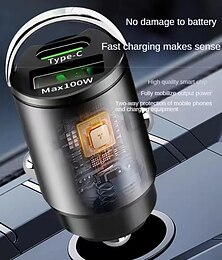 billige -billader usb type-c hurtiglading metall trekkring mini billader lighter socket adapter biltilbehør