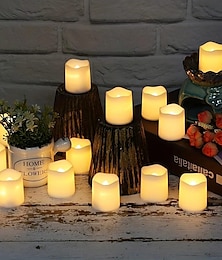 economico -24 candele led senza fiamma creative che desiderano la luce del tè a led bianca calda candela senza fiamma decorazioni natalizie per Halloween a lume di candela
