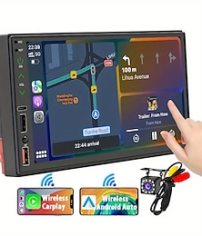 Недорогие -Обновление беспроводной Carplay/Android Auto 7-дюймовый автомобильный стереосистема с двойным DIN0с сенсорным ЖК-дисплеем FM/AM-радио bt 5.1 Type-C с зарядкой по телефону