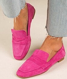 ieftine -Pentru femei Mocasini Roz Mărime Plus Size Loafer Mules Zilnic Culoare solidă Blocați călcâiul Vârf pătrat Epocă Casual Plimbare Imitație Blană Loafer Roz