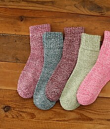 economico -Per donna Squadra di calcio Interni Giornaliero Tinta unica Elastene Fibra acrilica Semplice Informale Tenere al caldo Casuale 5 coppie