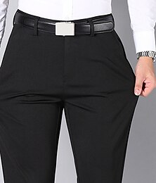 economico -Per uomo pantaloni della tuta Pantaloni di velluto a coste Pantaloni Pantaloni da completo Tasche Liscio Comfort Traspirante Matrimonio Attività commerciale Informale Di tendenza Classico Nero Blu