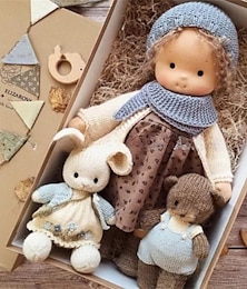 preiswerte -neue Baumwollpuppe Puppenpuppe Künstler handgefertigte austauschbare Puppe DIY Geschenkbox Verpackung