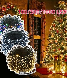 economico -1000 luci di Natale a LED (328 piedi) per interni ed esterni, luci per albero di Natale con filo verde per interni ed esterni, luci fatate per interni ed esterni per albero di Natale, patio, elegante ricevimento di nozze