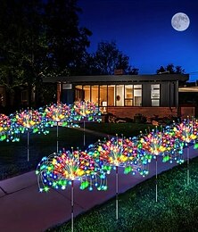 baratos -1pç 3 W Luzes Solares LED Luzes e lanternas de caminho Energia solar Decoração do casamento de Natal Branco Quente Branco Frio Multicolorido 5 V 90/120/150/200 Contas LED