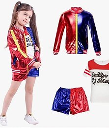 baratos -Super-Heróis Harley Quinn Esquadrão do suicídio Traje Cosplay Roupa Fantasias Cosplay filme for Para Meninas Crianças Baile de Máscaras