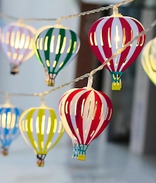 お買い得  -10 LED/20 LED クリスマスデコレーションアイアンアート LED 熱気球ストリングライト、屋内バッテリーボックスストリングライト、クリスマスデコレーション小さなカラフルなライト、クリスマスツリーペンダント、バッテリー駆動
