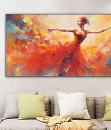 olcso -kézzel festett gyönyörű absztrakt táncos festmény szoba fali dekorációhoz kézzel készített modern kés lány táncoló olajfestmény vászonra modern hengerelt vászon (keret nélkül)