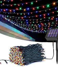 ieftine -lumini solare de Crăciun în aer liber – 30-1000 LED-uri sârmă verde, 8 moduri rezistente la apă pentru pomul de Crăciun, petrecere în grădină