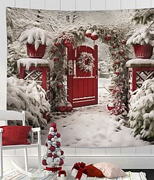 economico -decorazioni natalizie paese delle meraviglie invernale arazzo appeso arte murale natale grande arazzo decorazione murale fondale fotografico coperta tenda casa camera da letto soggiorno decorazione