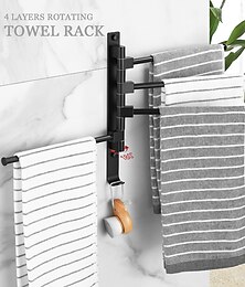 economico -porta asciugamani porta accappatoio mensola da bagno pieghevole multistrato nuovo design contemporaneo moderno alluminio metallo 1 pezzo - bagno 4 porta asciugamani da parete