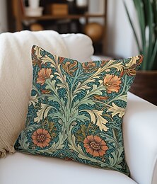 abordables -Housse de coussin florale double face 1 pièce, taie d'oreiller carrée décorative douce pour chambre à coucher, salon, canapé, chaise inspirée de William Morris