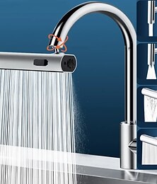 voordelige -watervalkraan accessoire, waterval keukenkraan universele badkamer keukenkraan multifunctioneel 4 in 1 360 draaibare sproeikopfilter