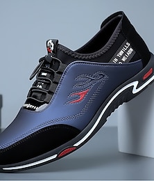 Χαμηλού Κόστους -Ανδρικά Αθλητικά Παπούτσια Ανδρικά παπούτσια casual Ρετρό Περπάτημα Καθημερινό Καθημερινά Δέρμα Άνετο Μποτίνια Μοκασίνια Μαύρο Θαλασσί Άνοιξη Φθινόπωρο