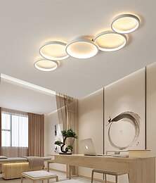 cheap -LED Ceilling Light Dimmable Circle Design Modern Metal Hanging Chandelier Light 5 Heads LED Suspension Light Creative Hanging Ceiling Light in Black for Living Room Restaurant Bar 110-240V