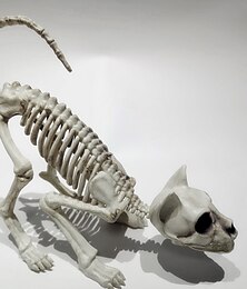 Недорогие -Страшный кошачий скелет Хэллоуин пластиковый кошачий скелет украшение на Хэллоуин уличное украшение на Хэллоуин бежевый