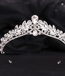baratos -Crown Tiaras Bandanas Peça para Cabeça Strass Liga Casamento coquetel Luxo Elegante Com Detalhes em Cristal Capacete Chapéu