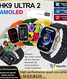 Недорогие -HK9 ULTRA 2 Умные часы 2.12 дюймовый Смарт Часы Bluetooth Контроль температуры Педометр Напоминание о звонке Совместим с Android iOS Женский Мужчины