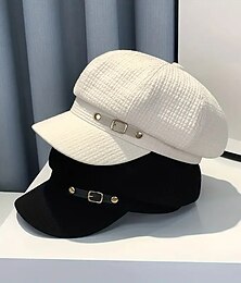 preiswerte -Elegante geprägte Baskenmützen, klassische einfarbige Baskenmütze im britischen Stil, atmungsaktive Newsboy-Hüte für Damen im Herbst & Winter