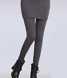 cheap -Women's Leggings Cotton High Waist Full Length Dark-Gray Fall