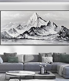 お買い得  -Mintura 手作り雪山油絵キャンバス壁アート装飾現代抽象風景写真家の装飾ロールフレームレス未伸張絵画