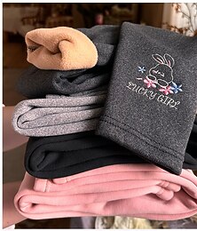 preiswerte -kinderkleidung Mädchen Gamaschen Feste Farbe bezaubernd Bestickt Outdoor Baumwolle 7-13 Jahre Frühling Schwarz Rosa Hellgrau