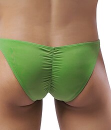economico -Per uomo 1 confezione Mutandine di base Slip Di base Nylon Colore puro Vita bassa Nero Bianco