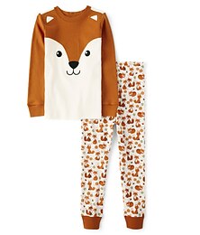 economico -Da ragazza 3D Volpe Set pigiama Manica lunga Stampa 3D Autunno Inverno Attivo Di tendenza stile sveglio Bambino 3-12 anni Girocollo Interni Casual Al coperto Standard